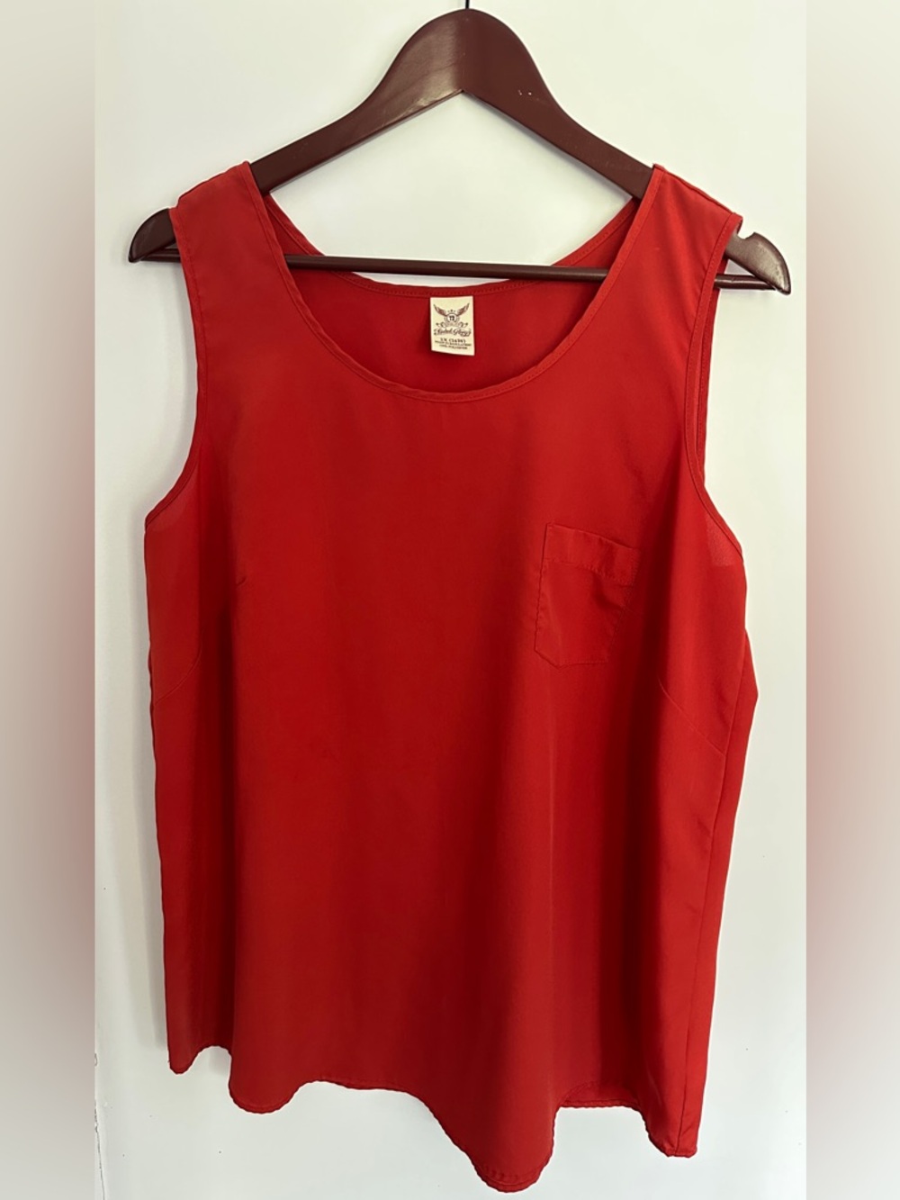 Faded Glory Burnt Orange Sleeveless Tank with Chest Pocket